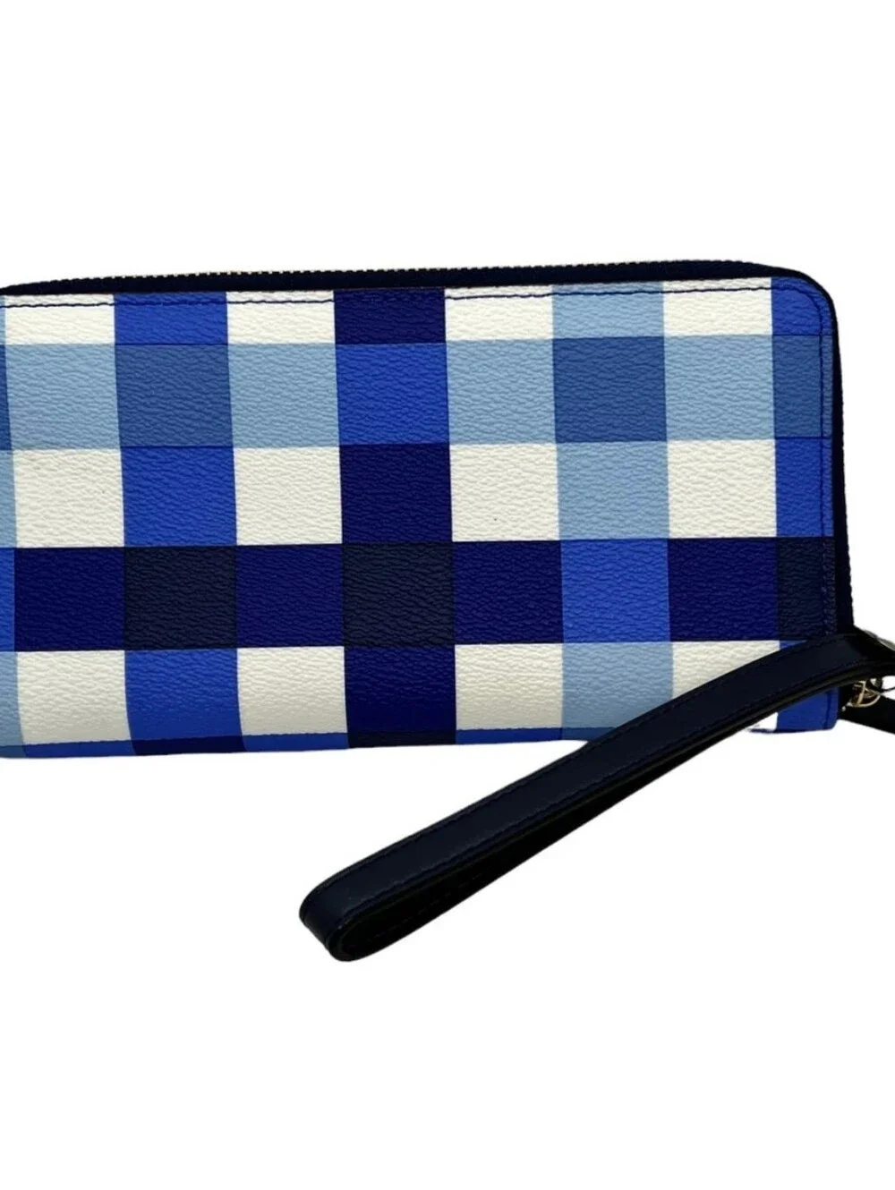 Kate Spade Anita Blue Gingham Leather Wallet NWT
